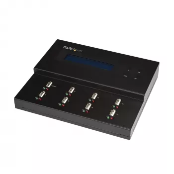 StarTech.com autonominis 1:7 USB atmintuko dauginimo ir trynimo įrenginys, kelių USB atmintukų kopijavimo aparatas, sistemos bei failų ir viso disko kopijavimas 1,5 GB/min greičiu, vieno ir trijų perėjimų trynimas, LCD ekranas – TAA