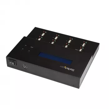 StarTech.com autonominis 1:7 USB atmintuko dauginimo ir trynimo įrenginys, kelių USB atmintukų kopijavimo aparatas, sistemos bei failų ir viso disko kopijavimas 1,5 GB/min greičiu, vieno ir trijų perėjimų trynimas, LCD ekranas – TAA