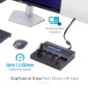 StarTech.com autonominis 1:7 USB atmintuko dauginimo ir trynimo įrenginys, kelių USB atmintukų kopijavimo aparatas, sistemos bei failų ir viso disko kopijavimas 1,5 GB/min greičiu, vieno ir trijų perėjimų trynimas, LCD ekranas – TAA