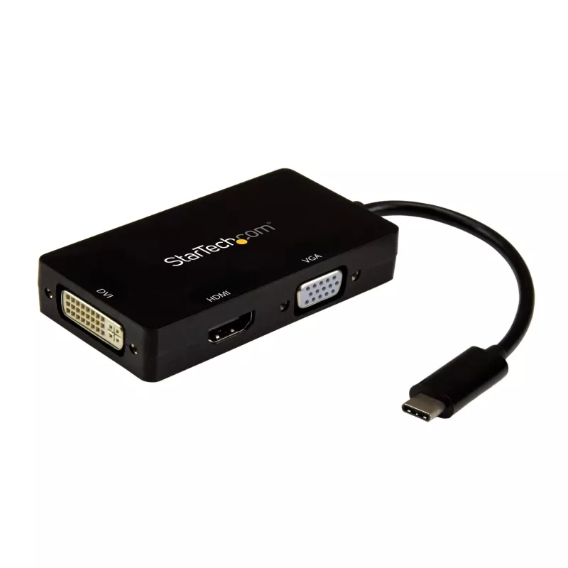 StarTech.com USB-C kelių prievadų vaizdo adapteris - 3-in-1 - 4K 30Hz - juodas