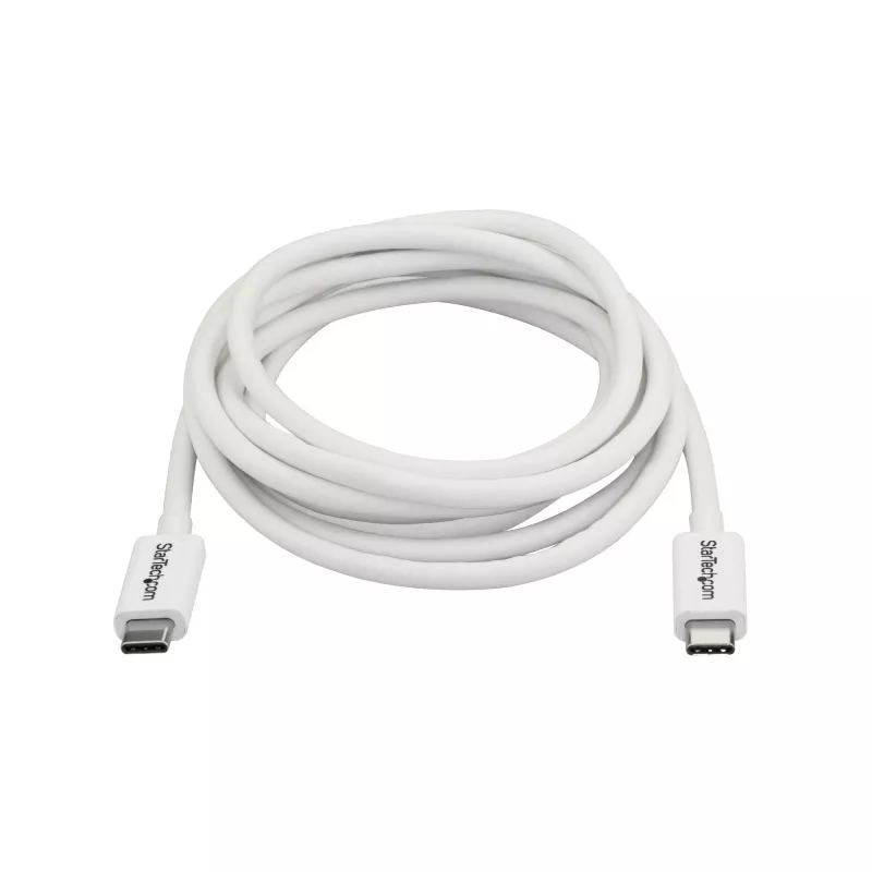 “StarTech.com Thunderbolt 3” laidas - 20 Gbps - 2 m - baltas - suderinamas su “Thunderbolt”, USB ir “DisplayPort”