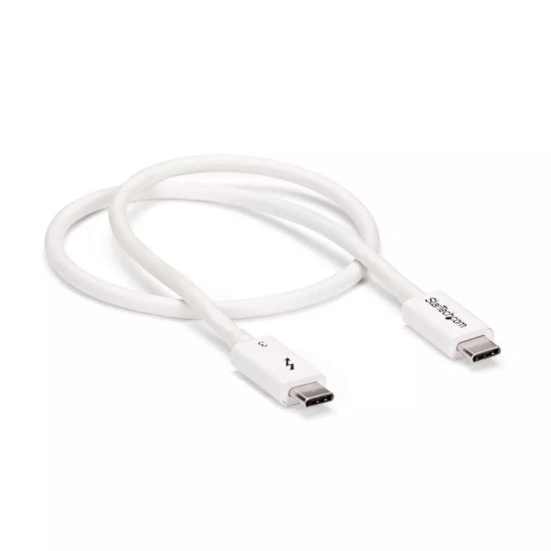 StarTech.com Thunderbolt 3 laidas – 40 Gbps – 0,5 m – baltas – suderinamas su Thunderbolt, USB ir DisplayPort
