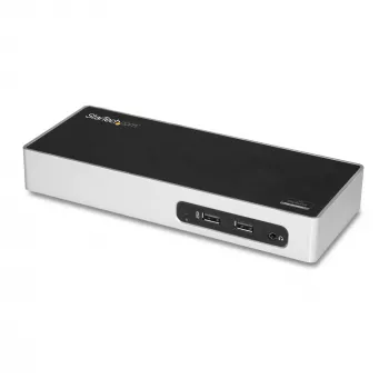 StarTech.com USB 3.0 dokinė stotelė – dviejų monitorių nešiojamojo kompiuterio dokinė stotelė su HDMI ir DVI/VGA vaizdu – 6 prievadų USB 3.1 Gen 1 5 Gbps šakotuvas, GbE, garsas – universali A tipo dokinė stotelė – Windows ir Mac