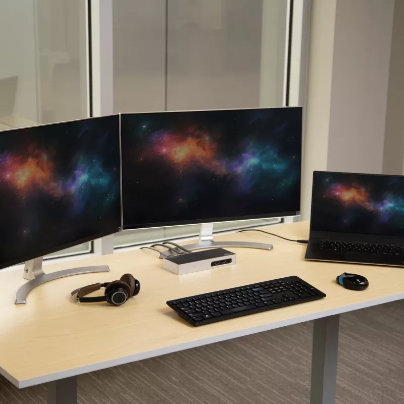 StarTech.com USB 3.0 dokinė stotelė – dviejų monitorių nešiojamojo kompiuterio dokinė stotelė su HDMI ir DVI/VGA vaizdu – 6 prievadų USB 3.1 Gen 1 5 Gbps šakotuvas, GbE, garsas – universali A tipo dokinė stotelė – Windows ir Mac