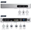 StarTech.com USB 3.0 dokinė stotelė – dviejų monitorių nešiojamojo kompiuterio dokinė stotelė su HDMI ir DVI/VGA vaizdu – 6 prievadų USB 3.1 Gen 1 5 Gbps šakotuvas, GbE, garsas – universali A tipo dokinė stotelė – Windows ir Mac