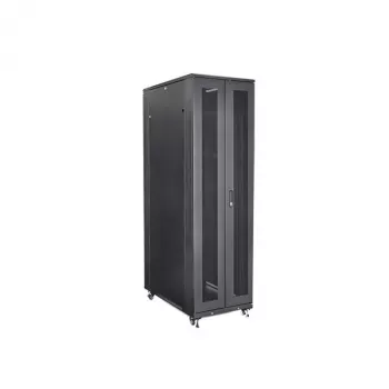 StarTech.com 4 stulpų 42U serverių spinta, 19 colių duomenų spinta kompiuterinei / AV / IT įrangai montuoti, serverių korpusas su ratukais, pilno dydžio pramoninė tinklo įrangos spinta