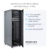 StarTech.com 4 stulpų 42U serverių spinta, 19 colių duomenų spinta kompiuterinei / AV / IT įrangai montuoti, serverių korpusas su ratukais, pilno dydžio pramoninė tinklo įrangos spinta