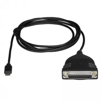 StarTech.com USB-C į lygiagrečios sąsajos spausdintuvo kabelis, juodas, USB C, DB25, 1,83 m, kištukas/lizdas, CE, RoHS