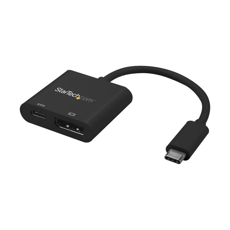StarTech.com USB-C į DisplayPort adapteris su maitinimo tiekimu – 4K 60 Hz HBR2 – USB Type-C į DP 1.2 monitoriaus vaizdo keitiklis su įkrovimu – 60 W PD pralaidumas – suderinamas su Thunderbolt 3