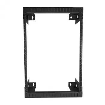 StarTech.com 15U 19 colių sieninė tinklo spinta - 12 colių gylio 2 stulpų atviro rėmo serverinės spinta duomenų/AV/IT/kompiuterinei įrangai/patch panel su narvelio veržlėmis ir varžtais, 200 svarų talpa, juoda