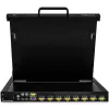StarTech.com 8 prievadų montuojama stelaže KVM konsolė su 6 pėdų kabeliais – Integruotas KVM jungiklis su 17 colių LCD monitoriumi – Pilnai funkcionali 1U LCD KVM stalčius – OSD KVM – Patvarus, 50 000 val. MTBF – USB + VGA palaikymas
