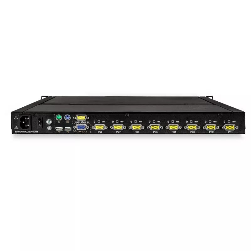 StarTech.com 8 prievadų montuojama stelaže KVM konsolė su 6 pėdų kabeliais – Integruotas KVM jungiklis su 17 colių LCD monitoriumi – Pilnai funkcionali 1U LCD KVM stalčius – OSD KVM – Patvarus, 50 000 val. MTBF – USB + VGA palaikymas