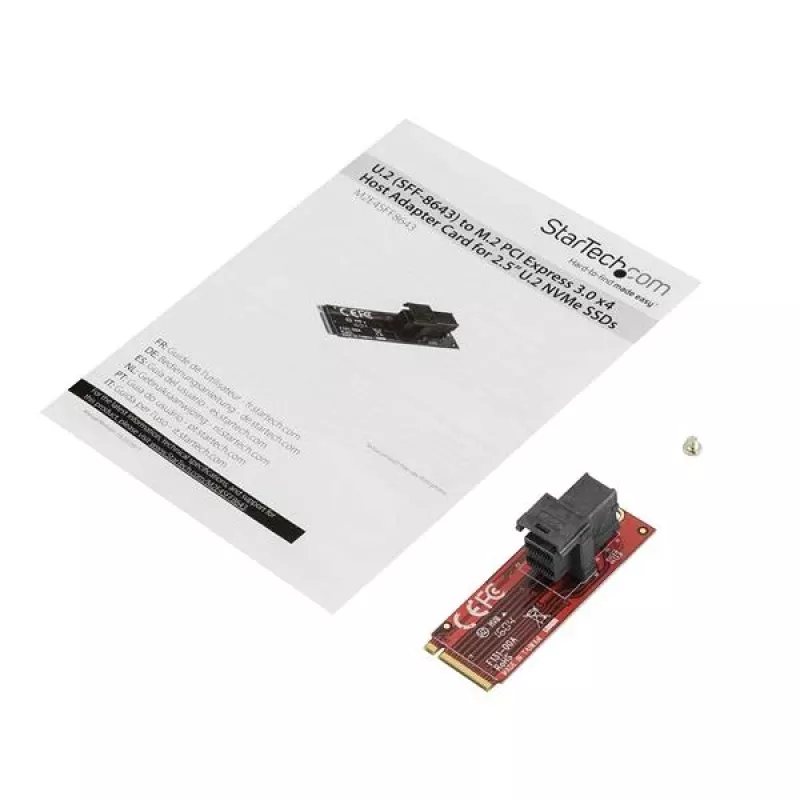 StarTech.com U.2 (SFF-8643) į M.2 PCI Express 3.0 x4 prieglobos adapterio kortelė 2,5” U.2 NVMe SSD