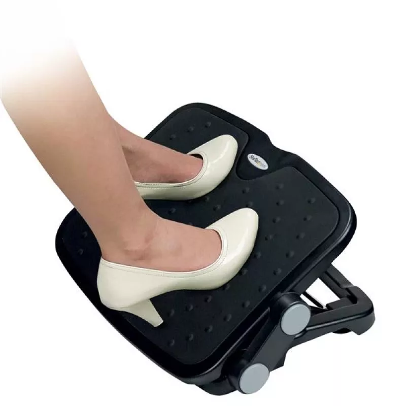 StarTech.com Reguliuojama po stalu dedama kojų atrama, juoda, aliuminis, plastikas, -30 - 0°, RoHS, TAA, REACH, CE, 45 cm, 35 cm