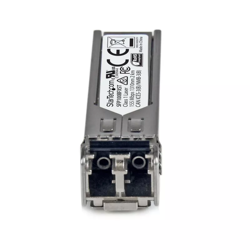 StarTech.com MSA atitinkantis SFP siųstuvo-imtuvo modulis - 100BASE-FX~MSA nekoduotas SFP modulis - 100BASE-FX - 100MbE daugiamodis optinis pluoštas (MMF) optinis siųstuvas-imtuvas - 100Mb Ethernet SFP - LC 2km - 1310nm - DDM