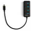 StarTech.com 4 prievadų USB C šakotuvas - USB-C į 4x USB 3.0 Type-A prievadus su individualiais įjungimo/išjungimo jungikliais - SuperSpeed 5 Gbps USB 3.1/3.2 Gen 1 - maitinamas per USB magistralę - nešiojamas - 25 cm pritvirtintas kabelis