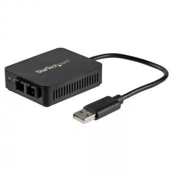 StarTech.com USB į šviesolaidį keitiklis - 100 Mbps - USB 2.0 į šviesolaidžio tinklo adapteris - 100Base-FX SC moteriškas dvipusis daugiamodis šviesolaidis / MMF suderinamas - 2 km - kompaktiškas USB į šviesolaidį LAN