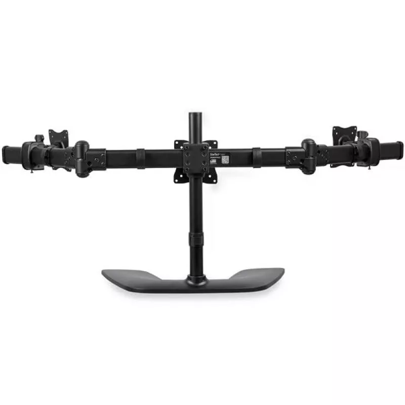 StarTech.com TRIO stalo monitoriaus stovas - Trijų monitorių, reguliuojamas, spaustukinis, 24 kg, 33 cm (13 colių), 68.6 cm (27 colių), 100 x 100 mm, juodas
