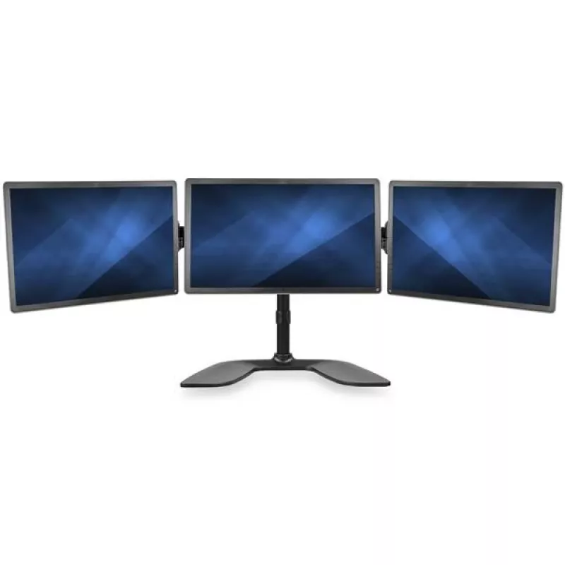 StarTech.com TRIO stalo monitoriaus stovas - Trijų monitorių, reguliuojamas, spaustukinis, 24 kg, 33 cm (13 colių), 68.6 cm (27 colių), 100 x 100 mm, juodas
