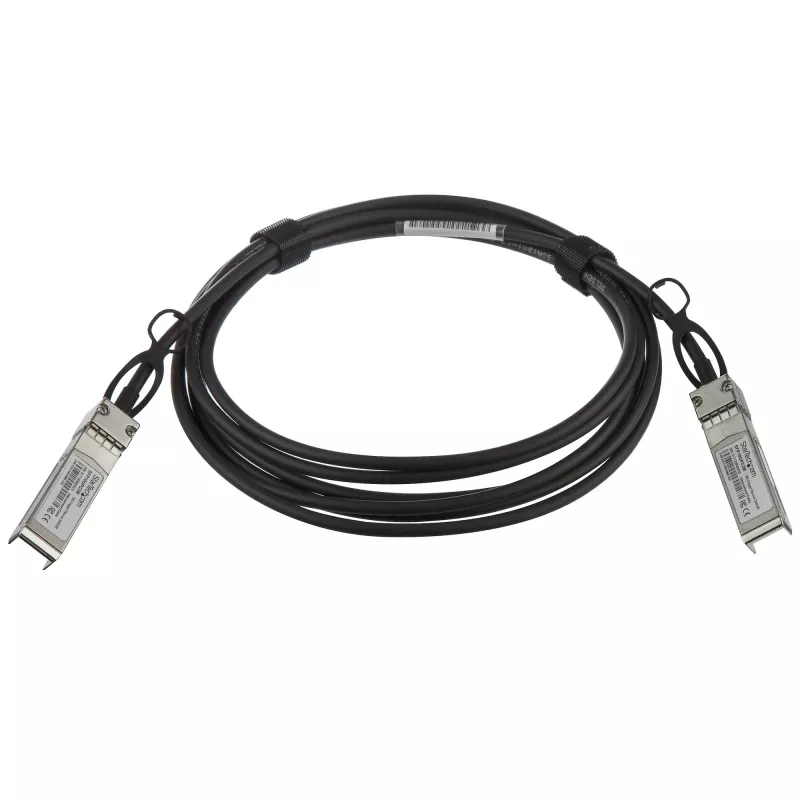 StarTech.com MSA Uncoded Suderinama 3 m 10G SFP+ į SFP+ tiesioginio prijungimo atšakos kabelis Twinax - 10 GbE SFP+ varinis DAC 10 Gbps mažos galios pasyvus siųstuvo-imtuvo modulis DAC