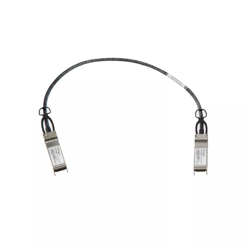 StarTech.com MSA Uncoded Suderinama 0,5 m 10G SFP+ į SFP+ tiesioginio prijungimo atšakos kabelis Twinax – 10 GbE SFP+ varinis DAC 10 Gbps mažos galios pasyvus siųstuvas-imtuvas DAC