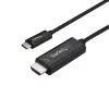 StarTech.com 6 pėdų (2 m) USB C į HDMI kabelis – 4K 60Hz USB Type C į HDMI 2.0 vaizdo adapterio kabelis – suderinamas su Thunderbolt 3 – nešiojamojo kompiuterio prie HDMI monitoriaus/ekrano – DP 1.2 Alt Mode HBR2 – juodas