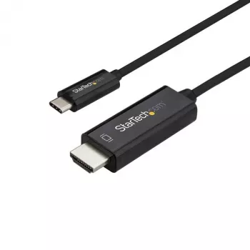 StarTech.com 6 pėdų (2 m) USB C į HDMI kabelis – 4K 60Hz USB Type C į HDMI 2.0 vaizdo adapterio kabelis – suderinamas su Thunderbolt 3 – nešiojamojo kompiuterio prie HDMI monitoriaus/ekrano – DP 1.2 Alt Mode HBR2 – juodas