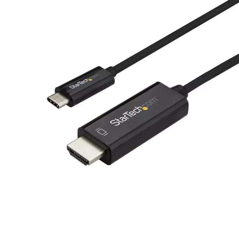 StarTech.com 6 pėdų (2 m) USB C į HDMI kabelis – 4K 60Hz USB Type C į HDMI 2.0 vaizdo adapterio kabelis – suderinamas su Thunderbolt 3 – nešiojamojo kompiuterio prie HDMI monitoriaus/ekrano – DP 1.2 Alt Mode HBR2 – juodas