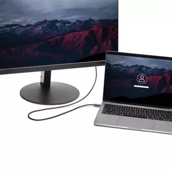 StarTech.com 6 pėdų (2 m) USB C į HDMI kabelis – 4K 60Hz USB Type C į HDMI 2.0 vaizdo adapterio kabelis – suderinamas su Thunderbolt 3 – nešiojamojo kompiuterio prie HDMI monitoriaus/ekrano – DP 1.2 Alt Mode HBR2 – juodas