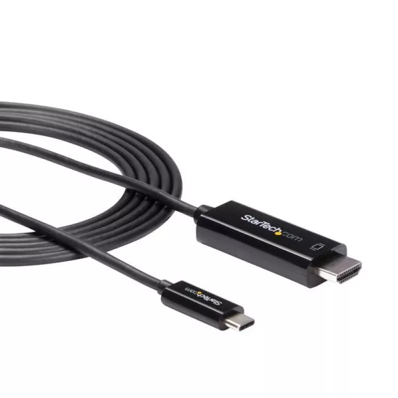 StarTech.com 6 pėdų (2 m) USB C į HDMI kabelis – 4K 60Hz USB Type C į HDMI 2.0 vaizdo adapterio kabelis – suderinamas su Thunderbolt 3 – nešiojamojo kompiuterio prie HDMI monitoriaus/ekrano – DP 1.2 Alt Mode HBR2 – juodas