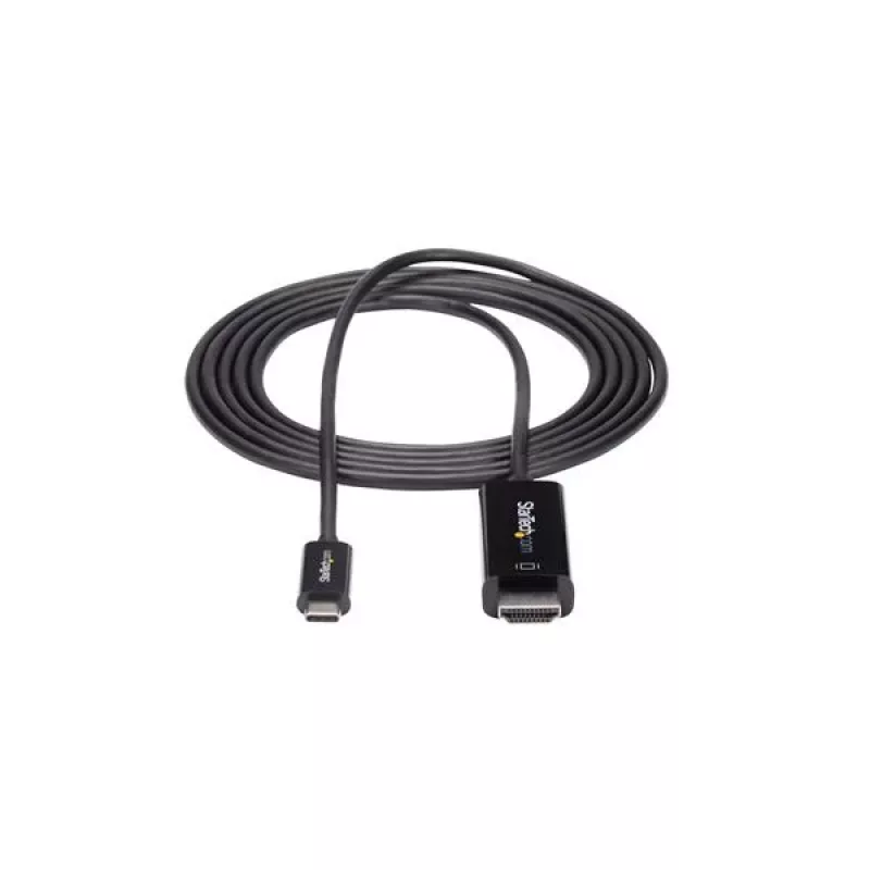 StarTech.com 6 pėdų (2 m) USB C į HDMI kabelis – 4K 60Hz USB Type C į HDMI 2.0 vaizdo adapterio kabelis – suderinamas su Thunderbolt 3 – nešiojamojo kompiuterio prie HDMI monitoriaus/ekrano – DP 1.2 Alt Mode HBR2 – juodas