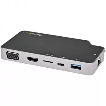 StarTech.com USB C daugiafunkcis adapteris - USB-C į 4K HDMI arba VGA vaizdo su 100W maitinimo pralaidumu, 2 prievadų 10Gbps USB šakotuvas, MicroSD, GbE - USB 3.1 Gen 2 Type-C mini/kelioninė dokstotis