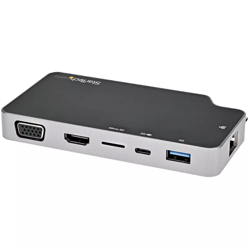 StarTech.com USB C daugiafunkcis adapteris - USB-C į 4K HDMI arba VGA vaizdo su 100W maitinimo pralaidumu, 2 prievadų 10Gbps USB šakotuvas, MicroSD, GbE - USB 3.1 Gen 2 Type-C mini/kelioninė dokstotis