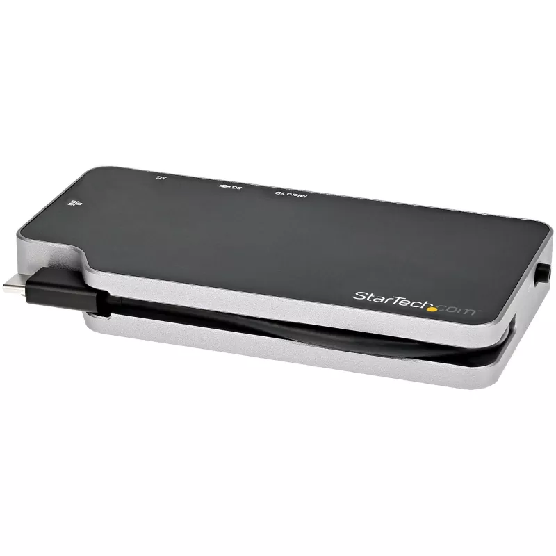 StarTech.com USB C daugiafunkcis adapteris - USB-C į 4K HDMI arba VGA vaizdo su 100W maitinimo pralaidumu, 2 prievadų 10Gbps USB šakotuvas, MicroSD, GbE - USB 3.1 Gen 2 Type-C mini/kelioninė dokstotis