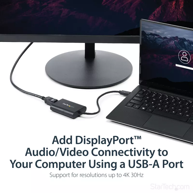StarTech.com USB 3.0 į DisplayPort adapteris, USB DP monitoriaus keitiklis, skirtas Windows, 4K (nepalaiko macOS/ChromeOS/Linux) – TAA