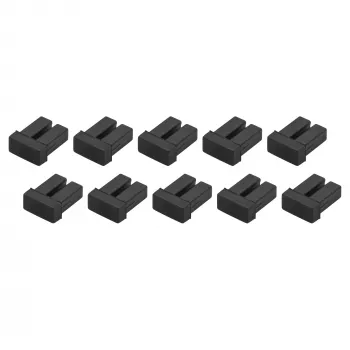 “StarTech.com” LC SFP dulkių gaubteliai - 10 vnt. pakuotė, LC, guma, juodi, tinklo komutatorius, 18 mm, 15 mm