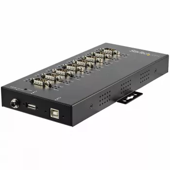 StarTech.com 8 prievadų nuosekliojo ryšio šakotuvas USB į RS232/RS485/RS422 adapteris – Pramoninis USB 2.0 į DB9 nuosekliojo ryšio keitiklio šakotuvas – IP30 įvertinimas – DIN bėgelio tvirtinimo metalinis nuosekliojo ryšio šakotuvas – 15 kV ESD apsauga