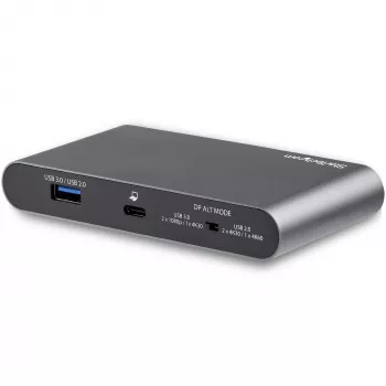 StarTech.com USB C dokas - 4K dviejų monitorių DisplayPort - Mini nešiojamojo kompiuterio prijungimo stotelė - 100W energijos tiekimo pralaidumas - GbE, 2 prievadų USB-A šakotuvas - USB Type-C daugiafunkcis adapteris - 3,3' kabelis