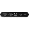 StarTech.com USB C dokas - 4K dviejų monitorių DisplayPort - Mini nešiojamojo kompiuterio prijungimo stotelė - 100W energijos tiekimo pralaidumas - GbE, 2 prievadų USB-A šakotuvas - USB Type-C daugiafunkcis adapteris - 3,3' kabelis