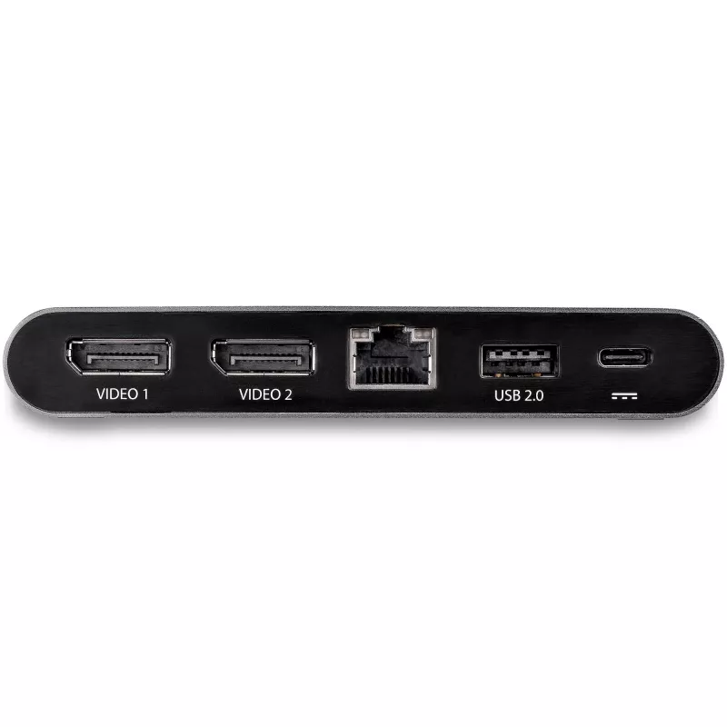 StarTech.com USB C dokas - 4K dviejų monitorių DisplayPort - Mini nešiojamojo kompiuterio prijungimo stotelė - 100W energijos tiekimo pralaidumas - GbE, 2 prievadų USB-A šakotuvas - USB Type-C daugiafunkcis adapteris - 3,3' kabelis