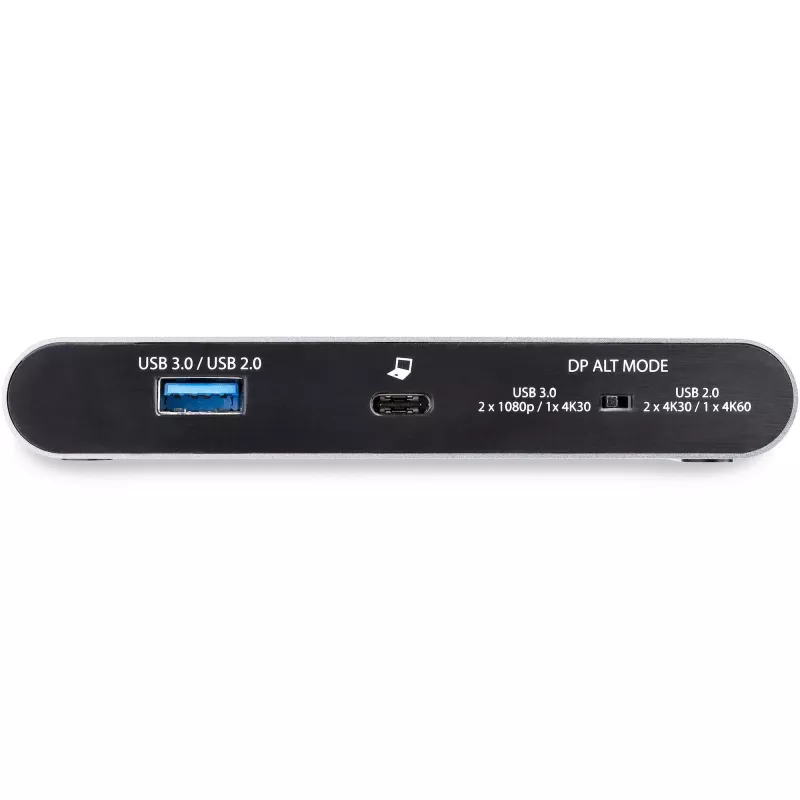StarTech.com USB C dokas - 4K dviejų monitorių DisplayPort - Mini nešiojamojo kompiuterio prijungimo stotelė - 100W energijos tiekimo pralaidumas - GbE, 2 prievadų USB-A šakotuvas - USB Type-C daugiafunkcis adapteris - 3,3' kabelis
