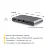 StarTech.com USB C dokas - 4K dviejų monitorių DisplayPort - Mini nešiojamojo kompiuterio prijungimo stotelė - 100W energijos tiekimo pralaidumas - GbE, 2 prievadų USB-A šakotuvas - USB Type-C daugiafunkcis adapteris - 3,3' kabelis
