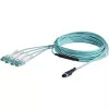 StarTech.com 10 m (30 pėd.) MTP(F)/PC į 4x LC/PC dvipusis atšakojamasis OM3 daugiamodis šviesolaidinis kabelis, OFNP Plenum, 40G tinklai, maži įterpimo nuostoliai – šviesolaidinis džemperinis laidas
