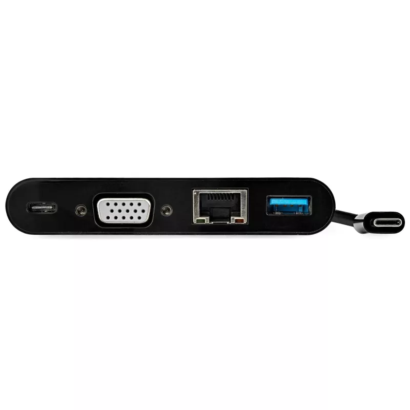 StarTech.com USB C daugiafunkcis adapteris - Mini USB-C dokas su vieno monitoriaus VGA 1080p vaizdu - 60 W energijos tiekimo pralaidumas - USB 3.1 Gen 1 Type-A 5 Gb/s, Gigabit Ethernet - Prijungimo stotelė