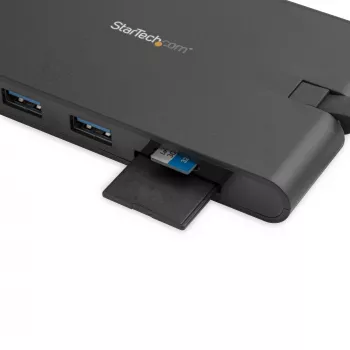 StarTech.com USB C daugiafunkcis adapteris - USB Type-C mini dokas su HDMI 4K arba VGA 1080p vaizdu - 100W maitinimo pralaidumas, 3 prievadų USB 3.0 šakotuvas, GbE, SD ir MicroSD - nešiojamojo kompiuterio kelioninis dokas