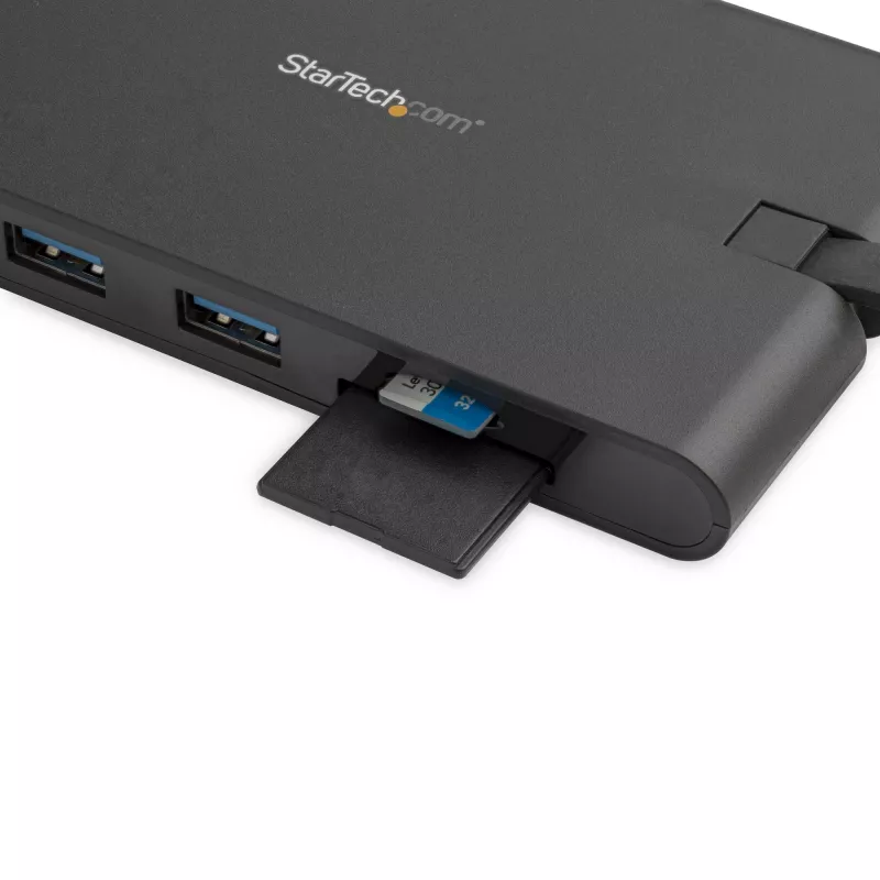 StarTech.com USB C daugiafunkcis adapteris - USB Type-C mini dokas su HDMI 4K arba VGA 1080p vaizdu - 100W maitinimo pralaidumas, 3 prievadų USB 3.0 šakotuvas, GbE, SD ir MicroSD - nešiojamojo kompiuterio kelioninis dokas