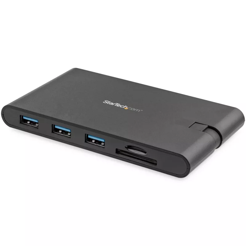 StarTech.com USB C daugiafunkcis adapteris - USB Type-C mini dokas su HDMI 4K arba VGA 1080p vaizdu - 100W maitinimo pralaidumas, 3 prievadų USB 3.0 šakotuvas, GbE, SD ir MicroSD - nešiojamojo kompiuterio kelioninis dokas