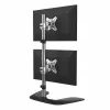 „StarTech.com“ vertikalus dvigubų monitorių stovas – ergonomiškas stalinis dviejų vienas ant kito montuojamų monitorių stovas, skirtas iki 27 colių VESA montuojamiems ekranams – laisvai pastatomas universalus monitorių laikiklis – reguliuojamo aukščio – sidabrinis