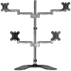 StarTech.com Stacionarus keturių monitorių stovas – ergonomiška VESA 4 monitorių rankena (2x2) iki 32 colių – atskirai stovintis lankstus universalus stulpo laikiklis – reguliuojamas aukštis / pasvirimas / pasukimas / sukimas – sidabrinis