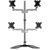 StarTech.com Stacionarus keturių monitorių stovas – ergonomiška VESA 4 monitorių rankena (2x2) iki 32 colių – atskirai stovintis lankstus universalus stulpo laikiklis – reguliuojamas aukštis / pasvirimas / pasukimas / sukimas – sidabrinis